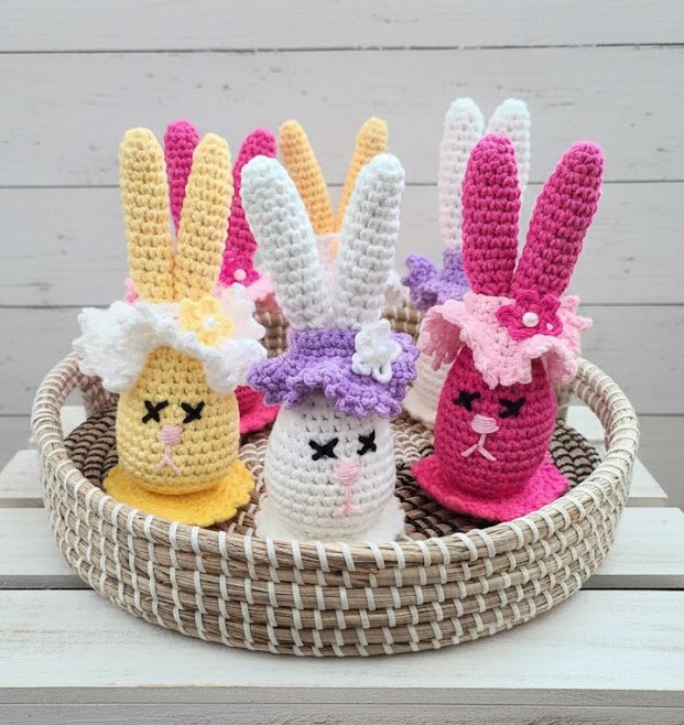 Handmade Crochet Easter Bunny COLOR WHITE